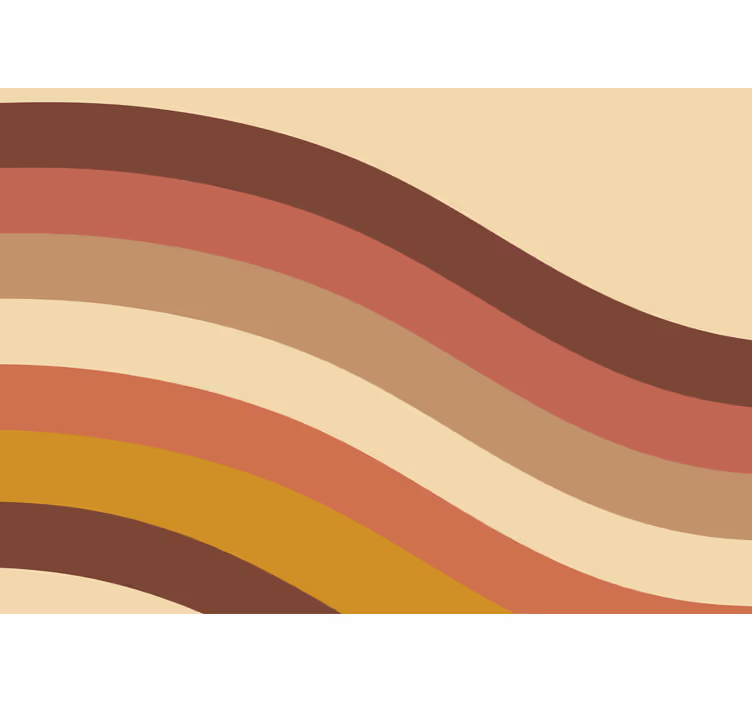 Rolgordijn beige 70's strepen - TenStickers