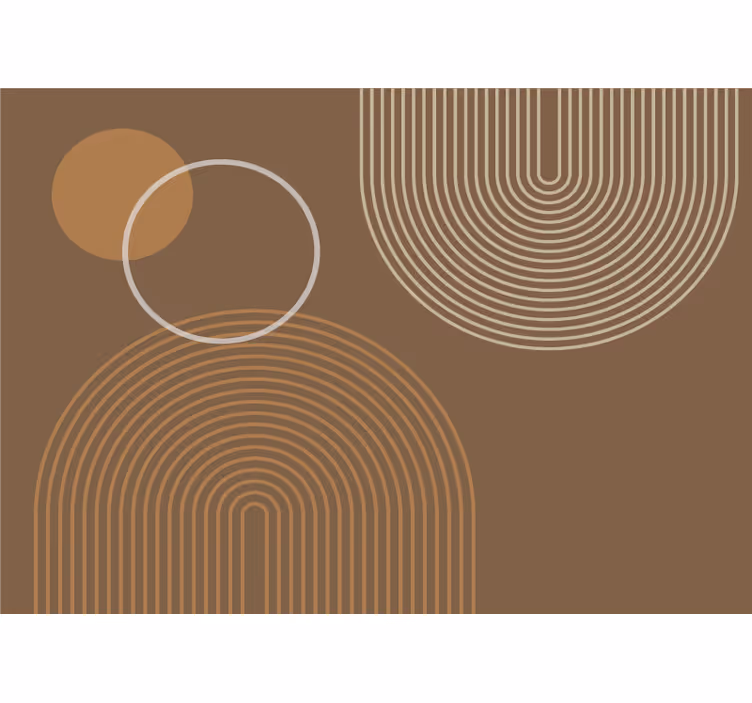 Rolgordijn beige warme geometrische bogen - TenStickers