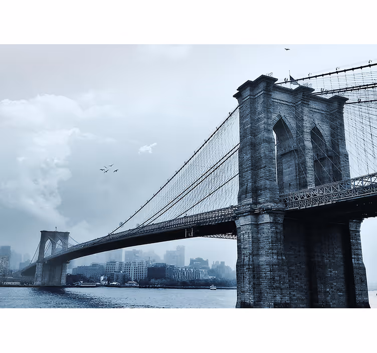 Raambekleding slaapkamer nyc manhattan bridge in winter - TenStickers