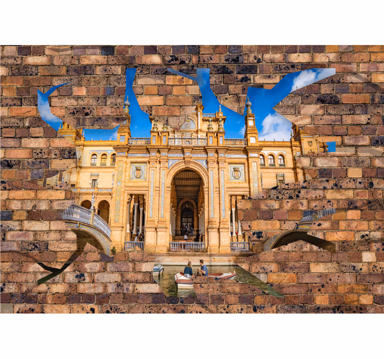 Raambekleding slaapkamer 3d baksteen effect sevilla - TenStickers