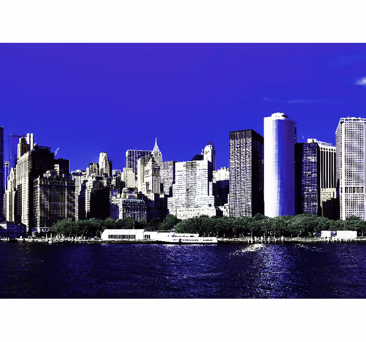Raambekleding slaapkamer skyscrapers in manhattan avond - TenStickers