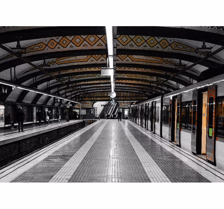 Raambekleding slaapkamer metro station 3d - TenStickers