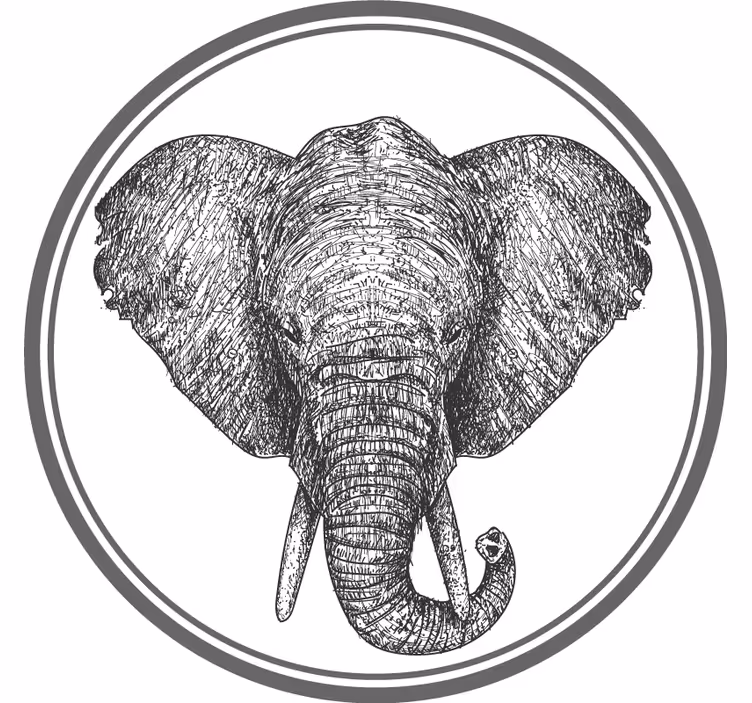 Rolgordijn grijs grijze olifant - TenStickers
