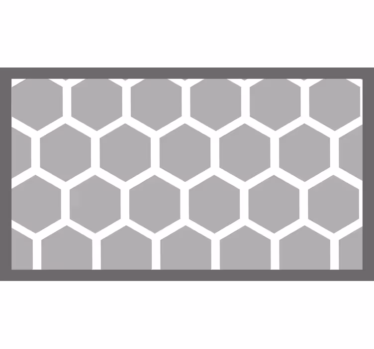 Rolgordijn grijs witte geometrische figuren vijfhoeken - TenStickers