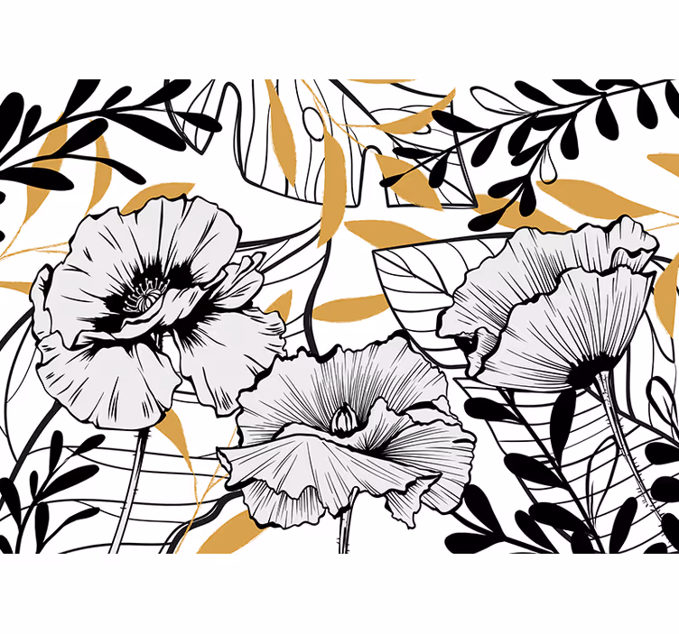 Raambekleding slaapkamer glamourstijl romantische bloemenmix - TenStickers