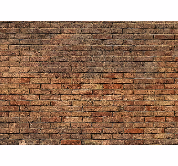 Raambekleding slaapkamer in raw brown bricks design - TenStickers