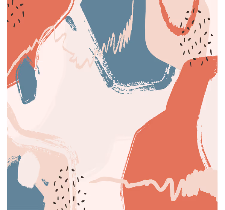 Rolgordijn woonkamer abstracte wandkunst vormen - TenStickers