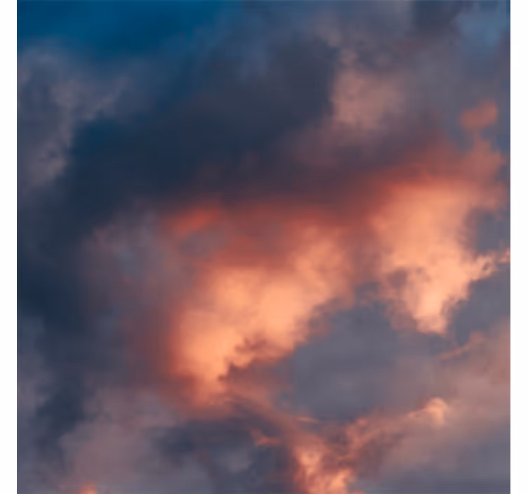 Rolgordijn woonkamer oranje wolkenlucht - TenStickers