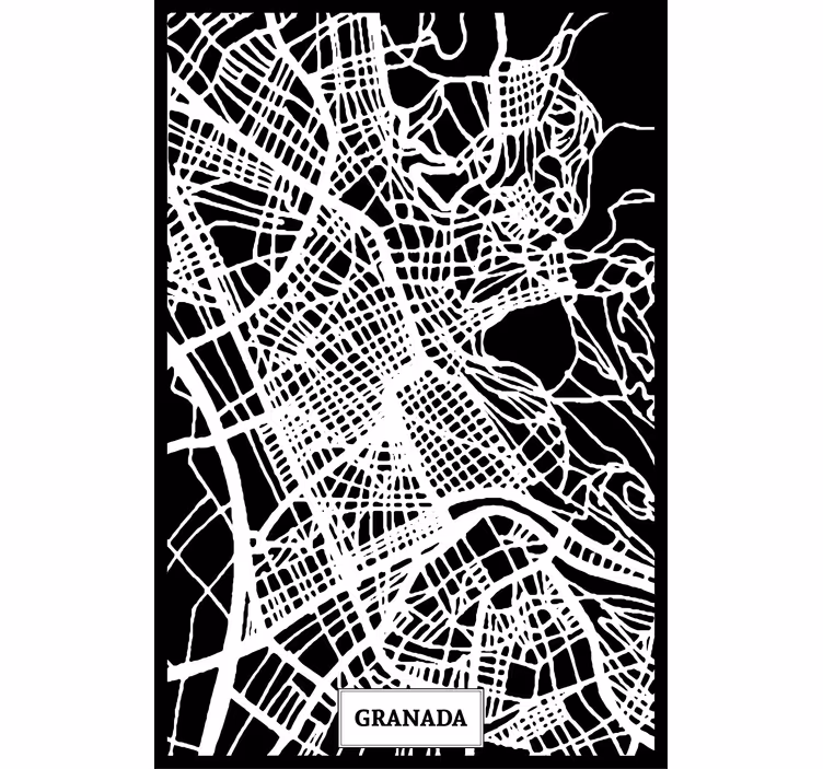 Rolgordijn woonkamer topografische kaart granada - TenStickers