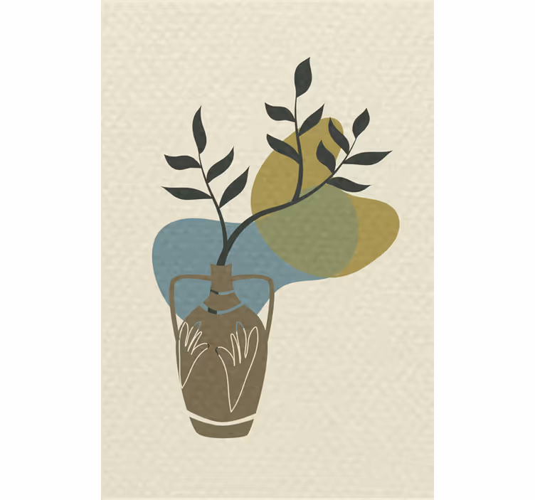 Rolgordijn woonkamer natuurlijk minimalistisch japandi - TenStickers