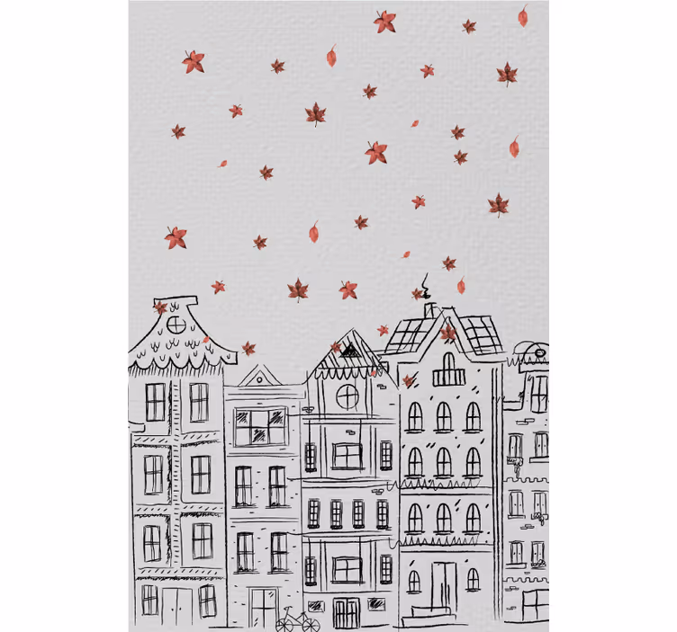 Rolgordijn woonkamer herfst amsterdam - TenStickers