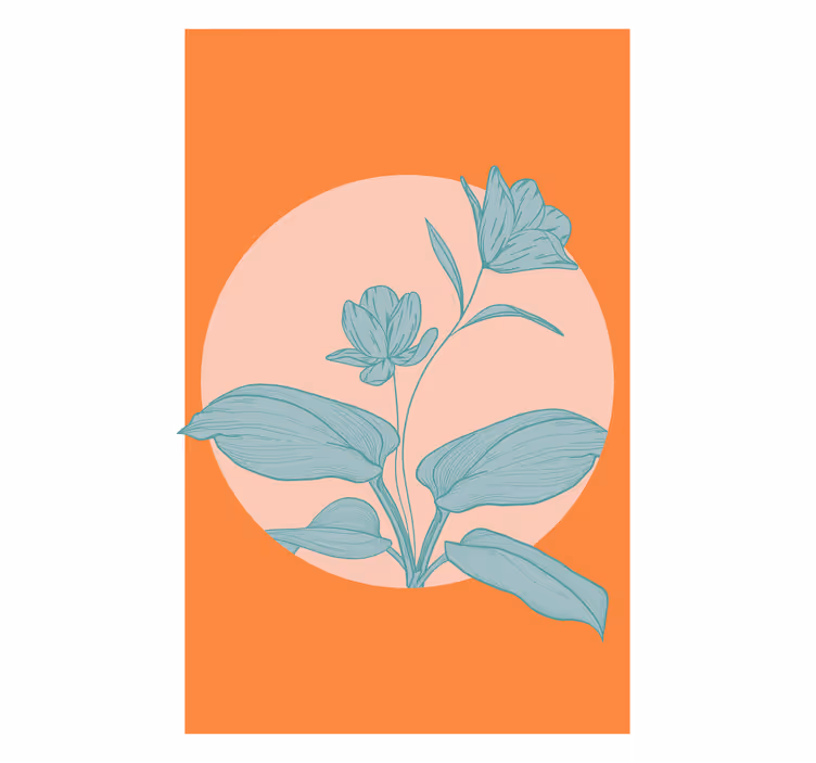 Rolgordijn woonkamer blauwe bloem fleur bleue - TenStickers