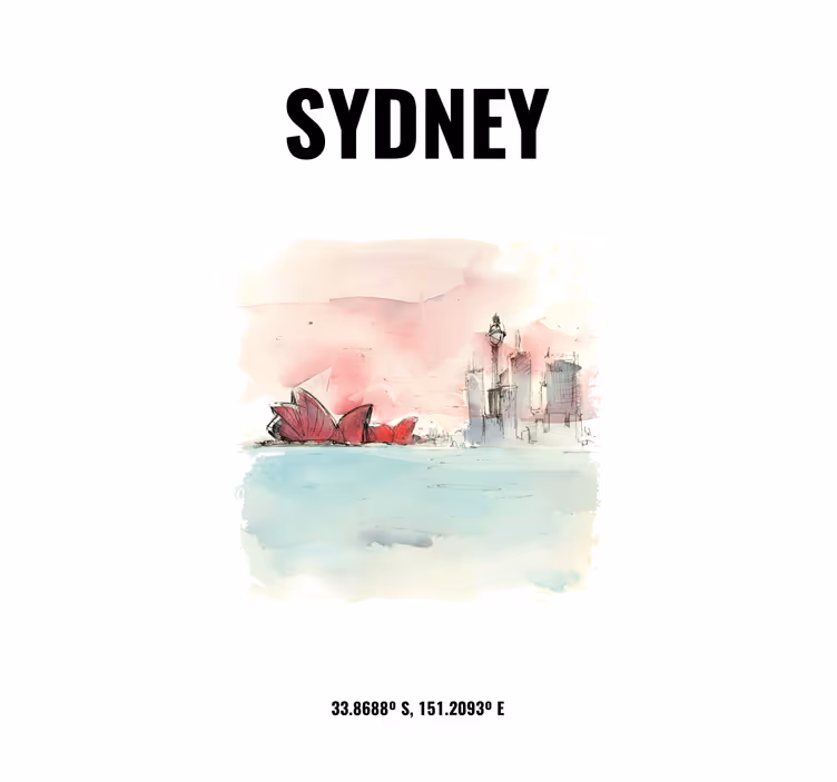Rolgordijn woonkamer sydney coördinaten - TenStickers
