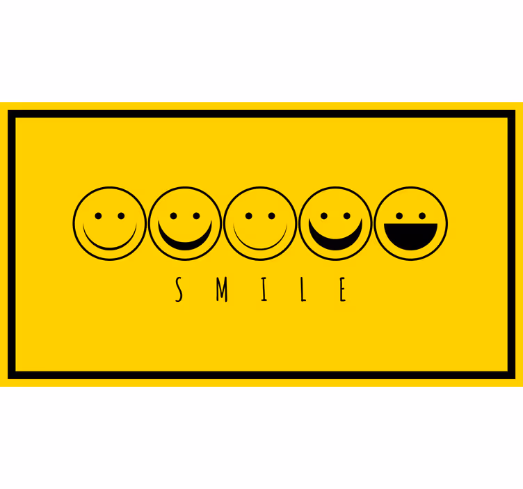 Raambekleding slaapkamer gele glimlach emoticon - TenStickers