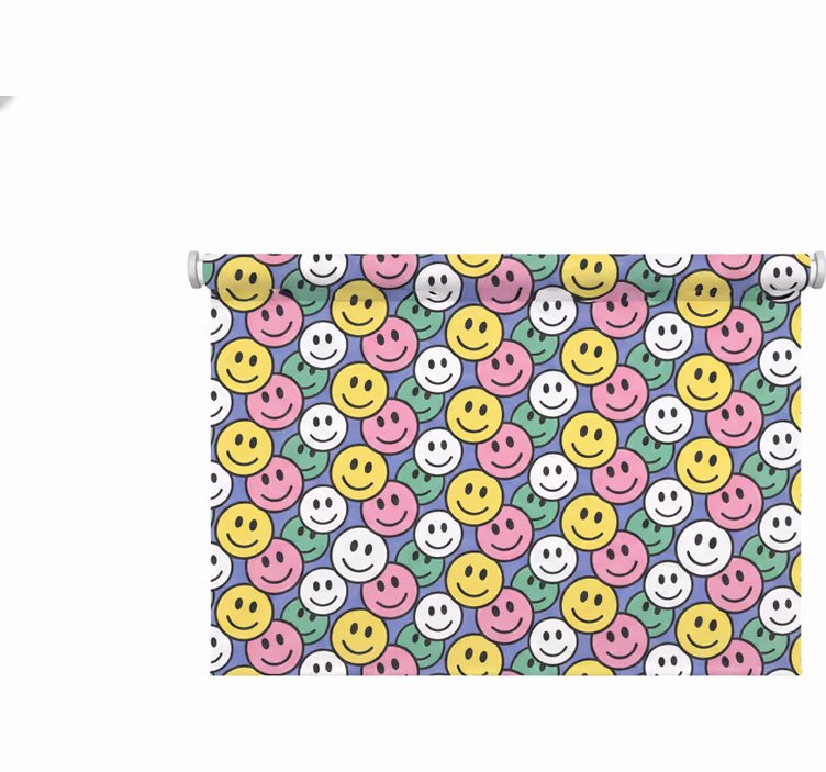 Raambekleding slaapkamer met kleurrijke pastel smileys - TenStickers