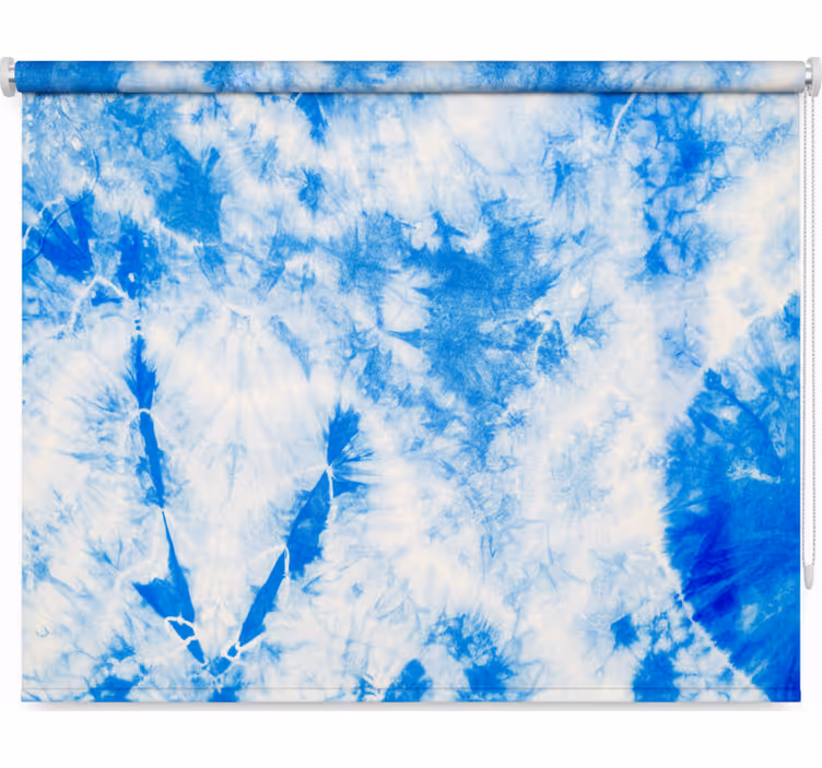 Raambekleding slaapkamer blauw en witte tie dye - TenStickers