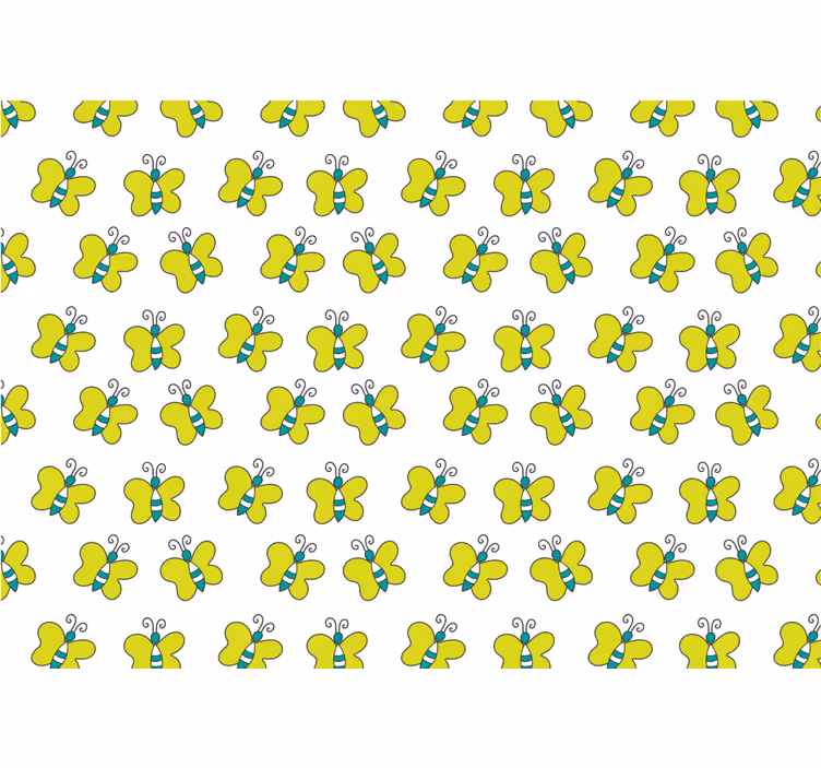 Raambekleding slaapkamer witte en groene gestreepte vlinder - TenStickers