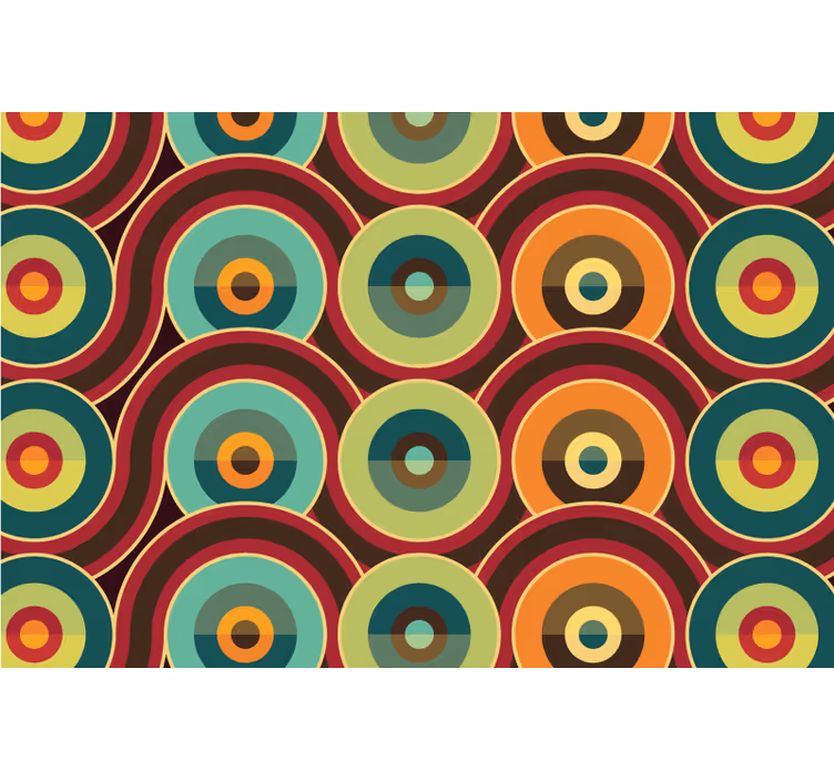 Raambekleding slaapkamer retro herhaalde cirkels - TenStickers