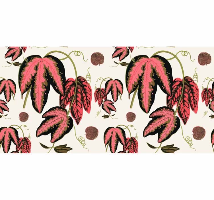 Raambekleding slaapkamer rode maranta bladeren - TenStickers