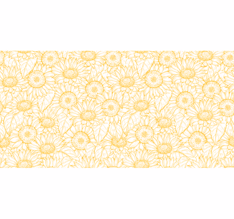 Raambekleding slaapkamer met zonnebloemenpatroon - TenStickers
