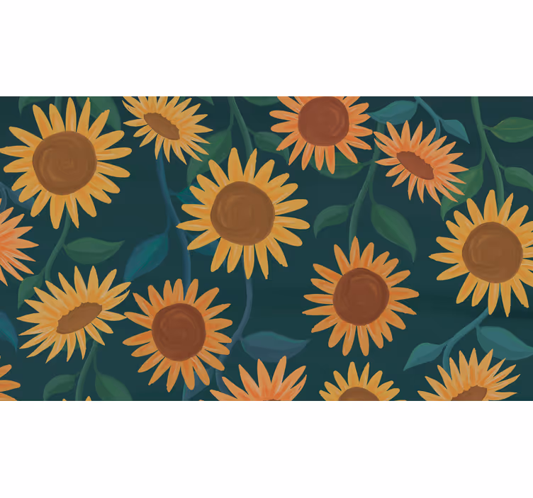 Raambekleding slaapkamer zonnebloemen plant - TenStickers