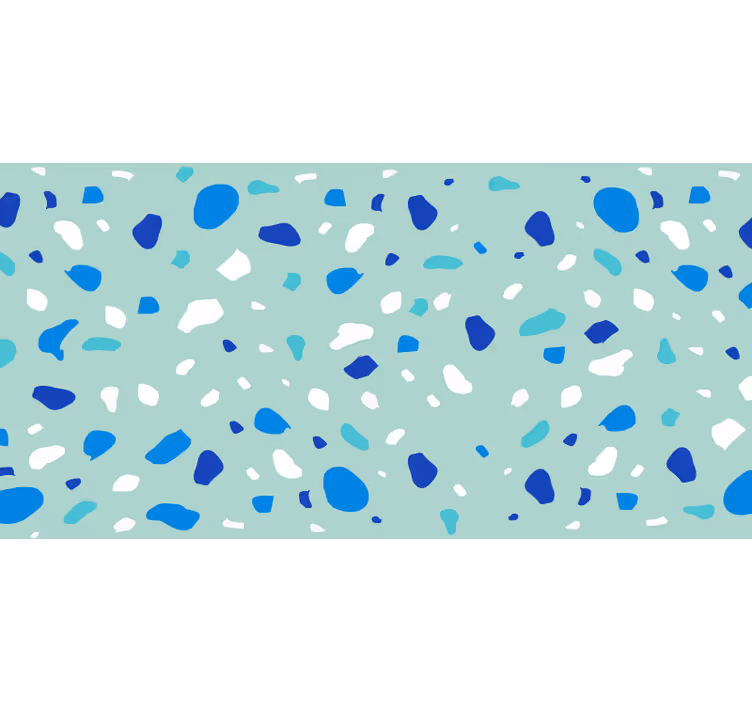 Raambekleding slaapkamer blauwe tinten terrazzo - TenStickers