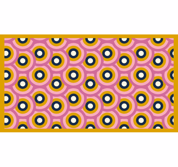 Raambekleding slaapkamer 70's oranje cirkels - TenStickers