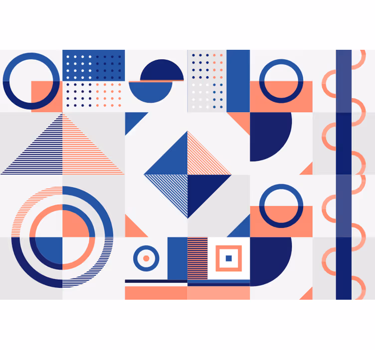 Raambekleding slaapkamer scandinavisch geometrisch patroon - TenStickers