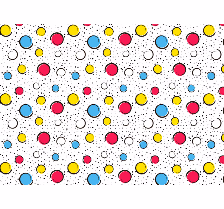 Raambekleding slaapkamer multicolor stippen - TenStickers