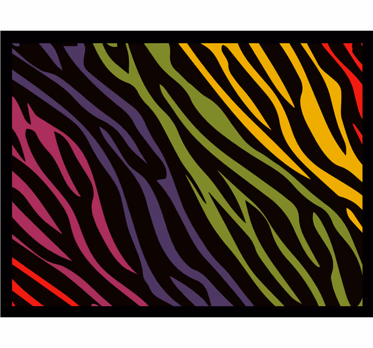 Raambekleding slaapkamer rainbow zebra print - TenStickers