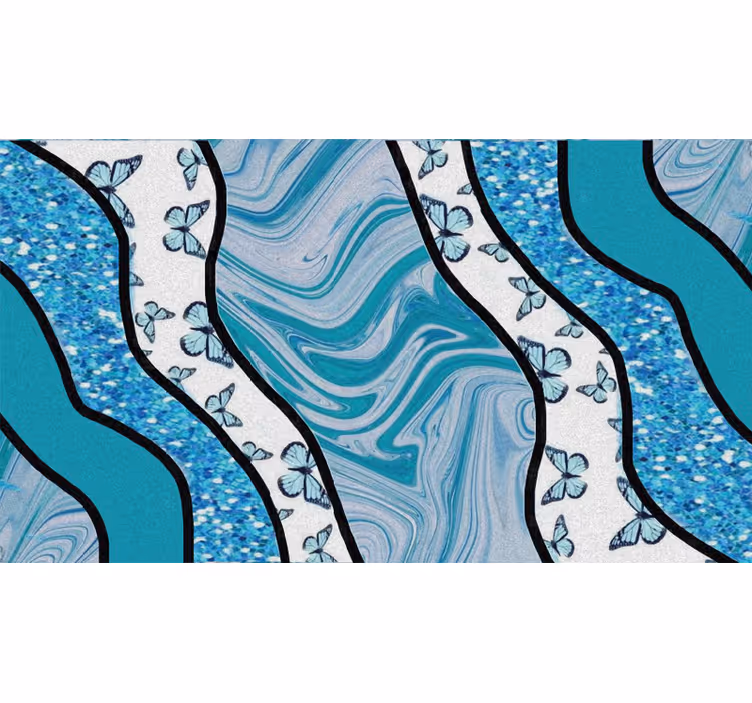Raambekleding slaapkamer blauwe gestructureerde strepen - TenStickers