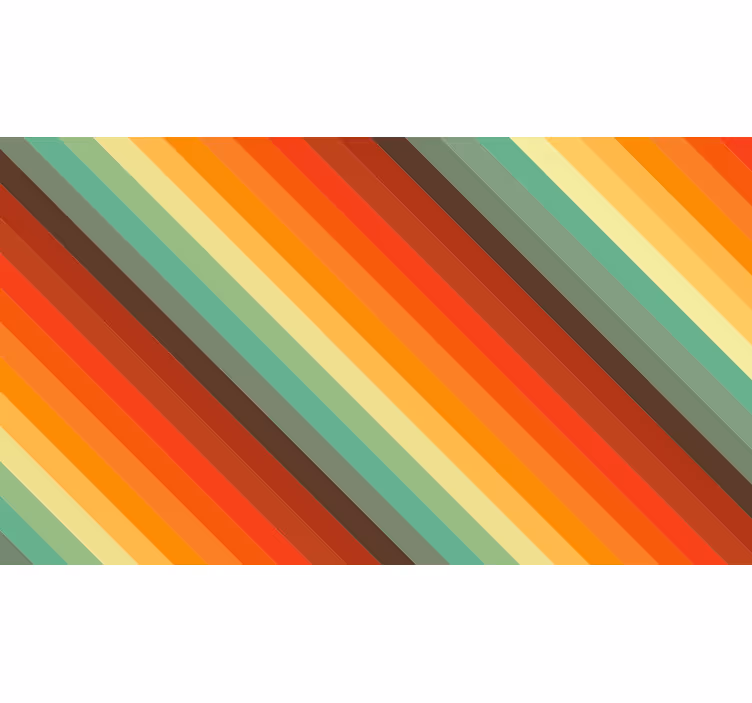 Raambekleding slaapkamer retro kleuren strepen - TenStickers