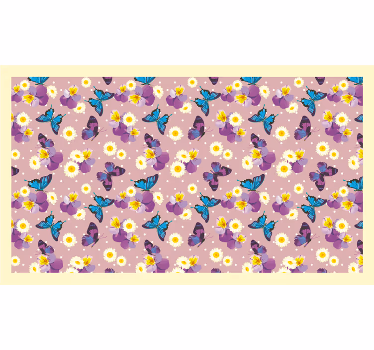 Raambekleding slaapkamer met roze stippen vlinder - TenStickers