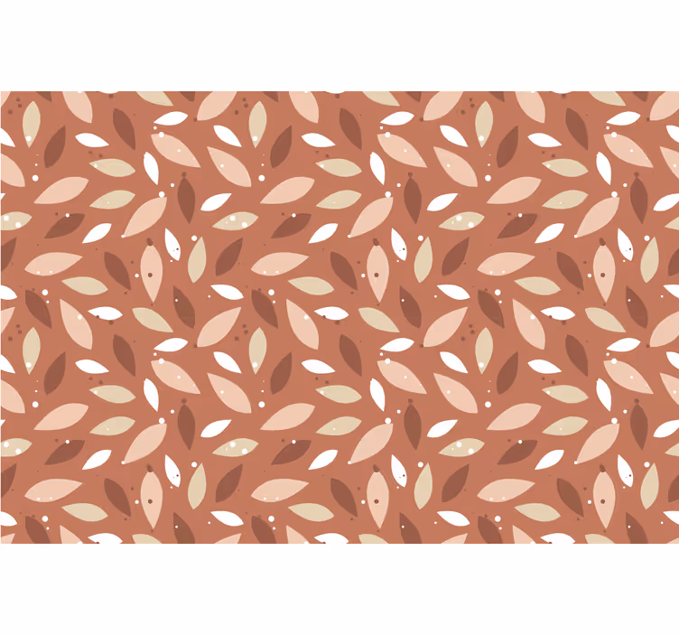 Raambekleding slaapkamer terracotta bladerenpatroon - TenStickers