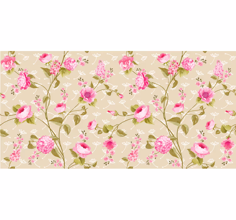 Raambekleding slaapkamer vintage bloemenprint - TenStickers