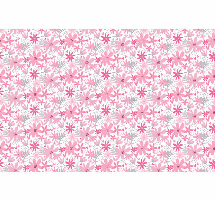 Raambekleding slaapkamer flowerprint 'yambo' roze - TenStickers