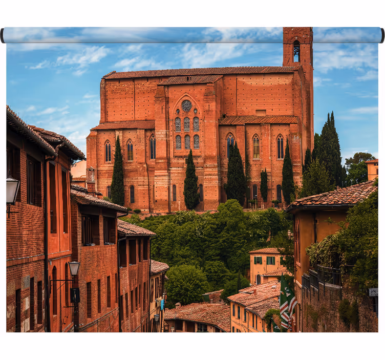 Raambekleding slaapkamer mediterrane gebouwen toscane - TenStickers