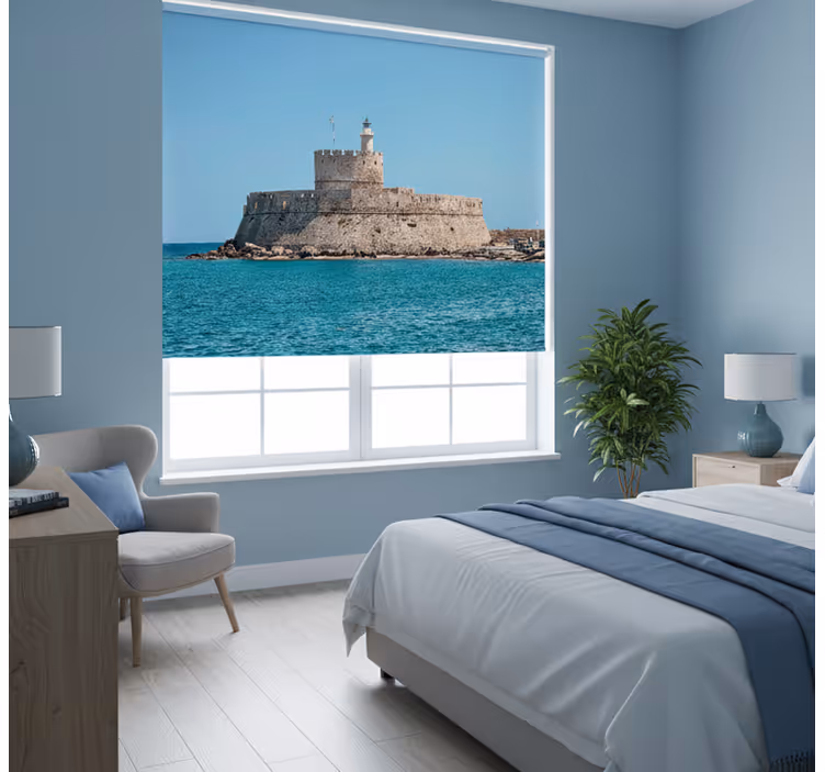 Raambekleding slaapkamer overblijfselen kolos oceaan rhodos - TenStickers