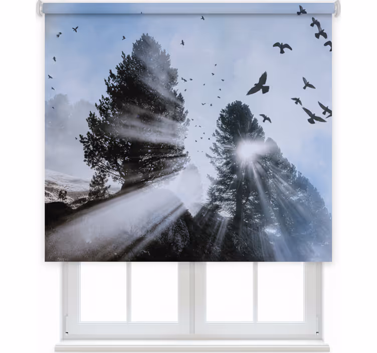 Raambekleding slaapkamer vintage vogels in de lucht - TenStickers