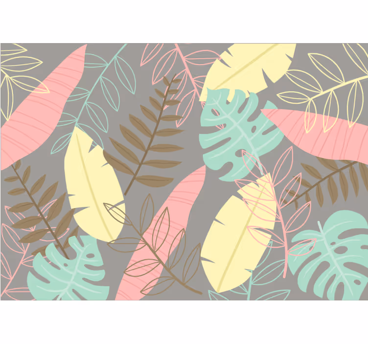 Raambekleding slaapkamer nordic style abstract tropisch - TenStickers