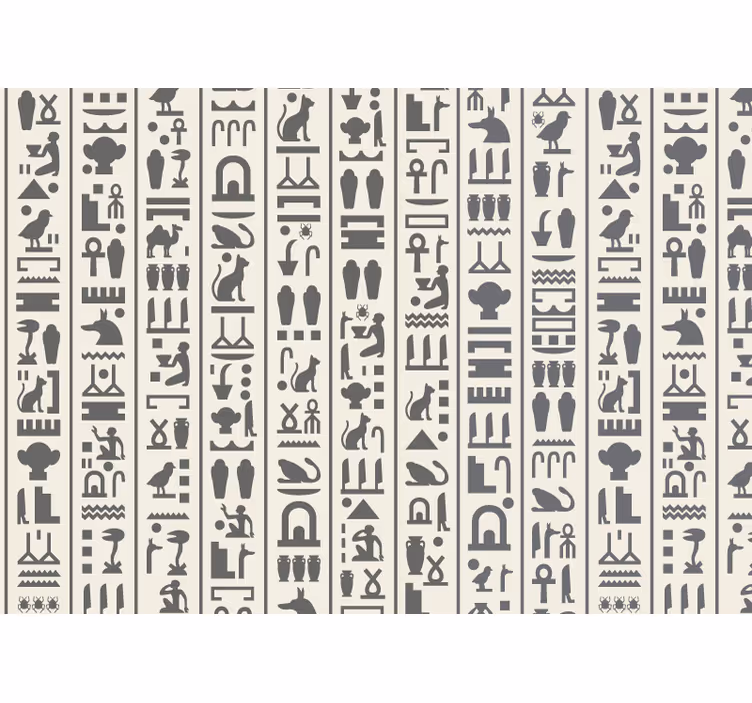 Wit rolgordijn hieroglyphen - TenStickers