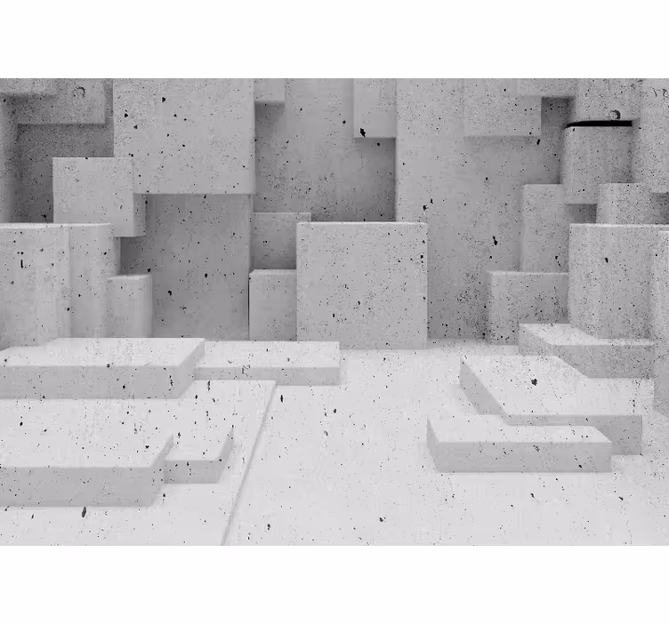 Wit rolgordijn 3d betonstructuren - TenStickers