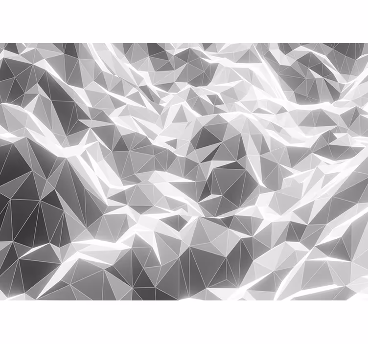 Wit rolgordijn grijs geometrisch patroon bergen - TenStickers
