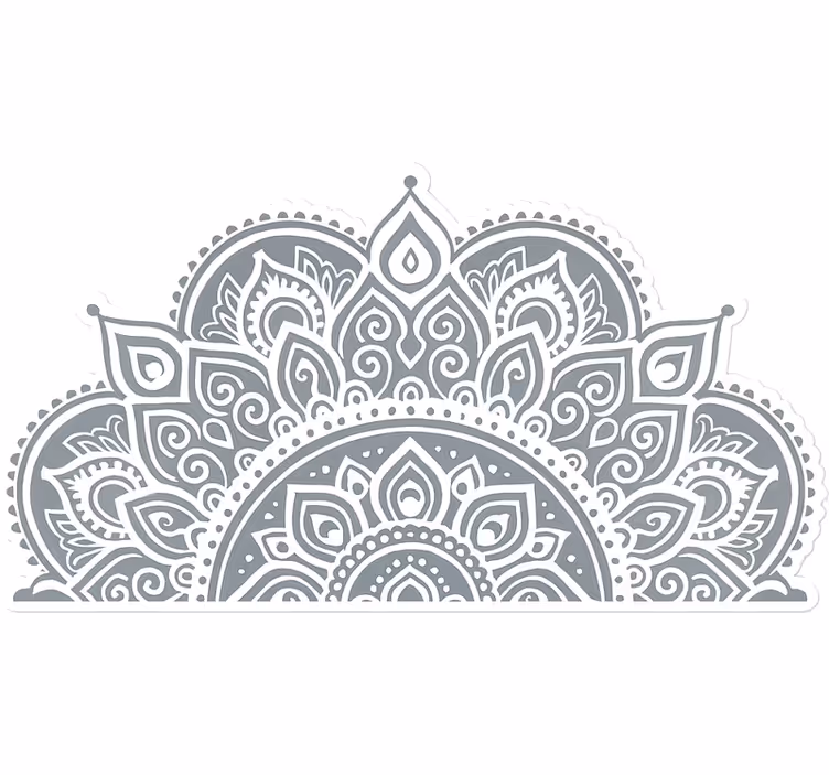 Wit rolgordijn met half mandala design - TenStickers
