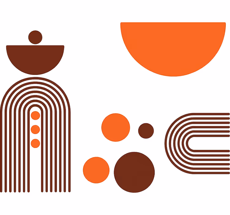 Rolgordijn woonkamer abstracte geometrie - TenStickers