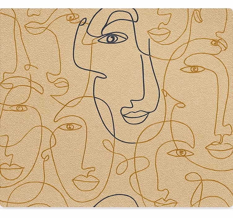 Rolgordijn woonkamer face silhouettes - TenStickers