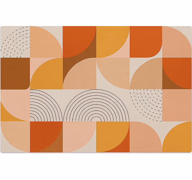 Rolgordijn woonkamer warme kleuren modern abstract ontwerp - TenStickers