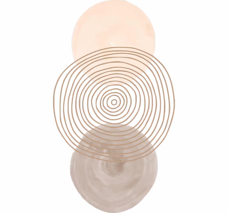 Raambekleding slaapkamer abstract rond en lijnen - TenStickers