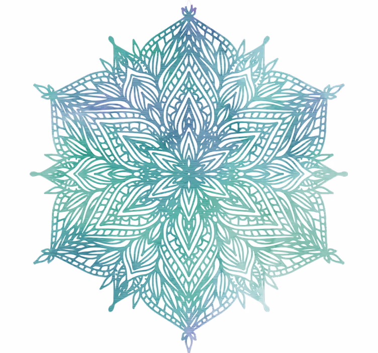 Raambekleding slaapkamer turquoise mandala - TenStickers