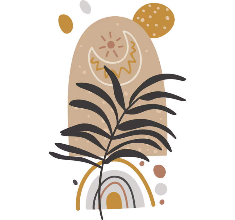 Raambekleding slaapkamer boho stijl plant - TenStickers